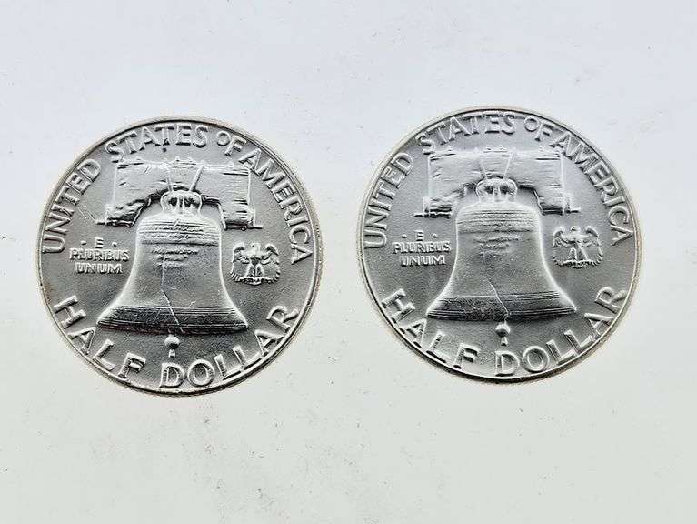 (2) 1962 Franklin Silver Half Dollars, UNC