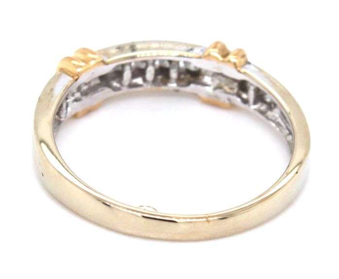 10kt 2 tone gold diamond band