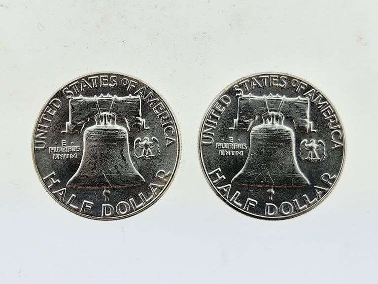 (2) 1963 Franklin Silver Half Dollars, UNC