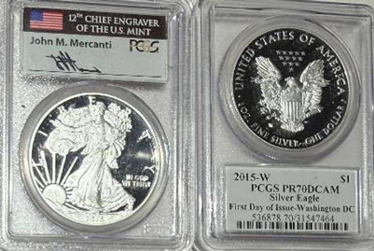 Mercanti Signed 2015 W PCGS PR 70 DCAM First Day of Issue.