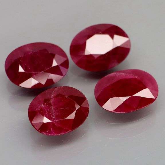 Superbly matched color in this 6.26ct set of Burmese Rubies!