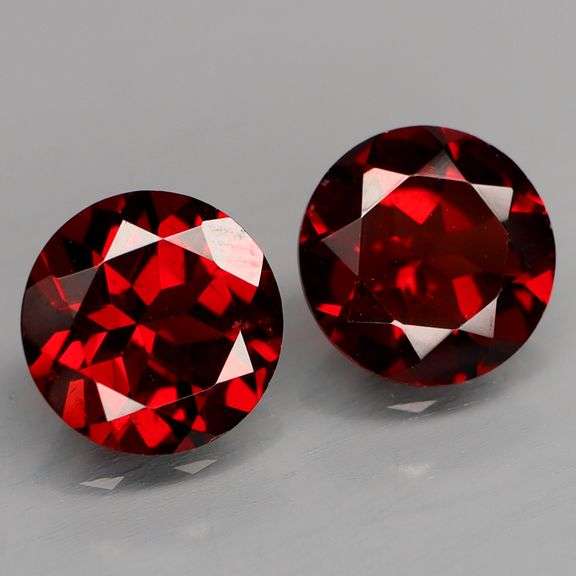 9mm! 2.88 carats each! 5.76ct matched set of Mozambique Garnet solitaires!