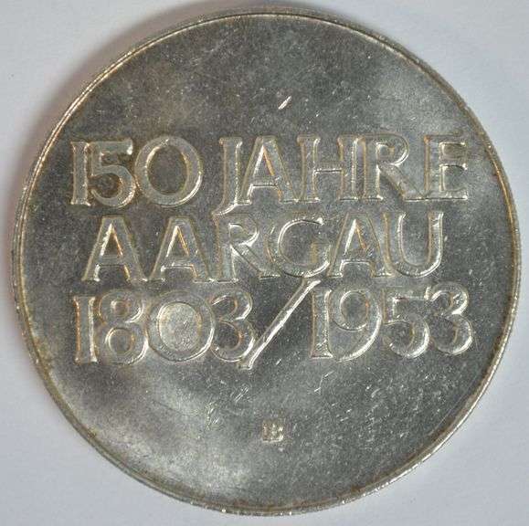 Blazing Gem BU 1953 heavy SILVER Sesquicentennial Medallion