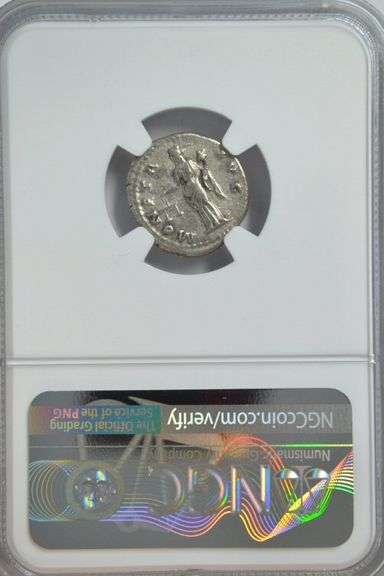 Very Scarce Roman Silver Denarius of Emperor Hardrian, 117-138 AD. NGC VF