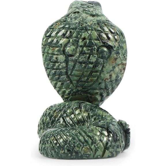 Hand Carved Natural Jasper Crystal Snake