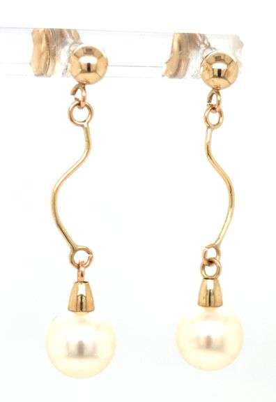 Feminine 14K YG & Pearl Necklace, Bracelet & Earring Suite