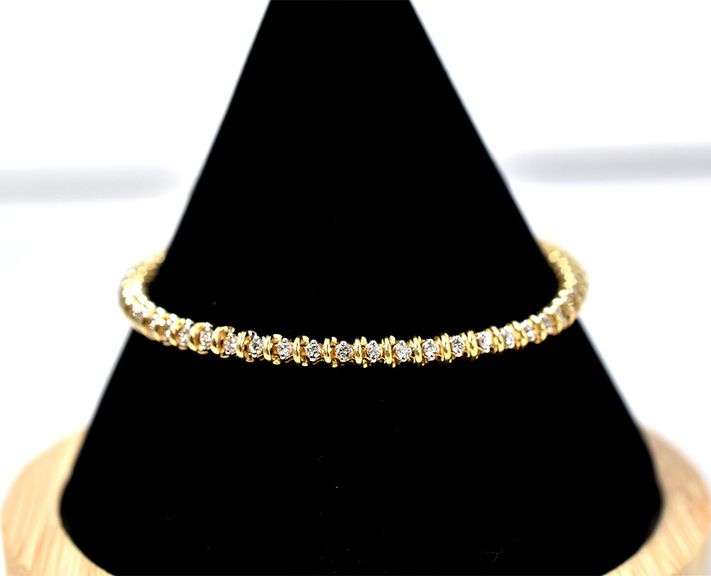 Sparkling 14K Yellow Gold Diamond Bracelet