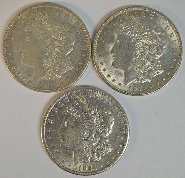 1921 P-D-S Morgan Silver Dollars in nice conditions