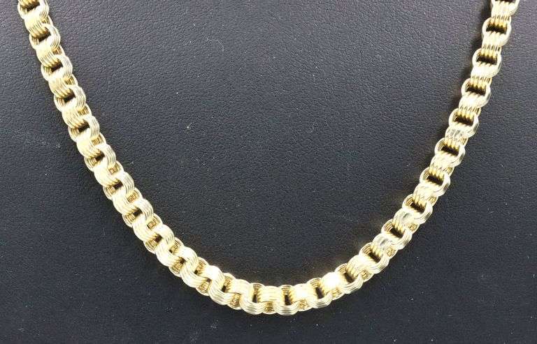 10kt Yellow gold Quad Rolo link chain necklace