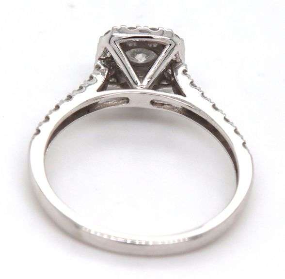 Sweet 10K WG Halo Mounted Diamond Ring