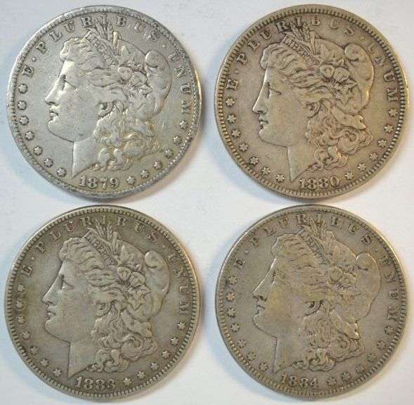 Nice sharp 'P' Mint Morgan Silver Dollars from 1879 to 1884