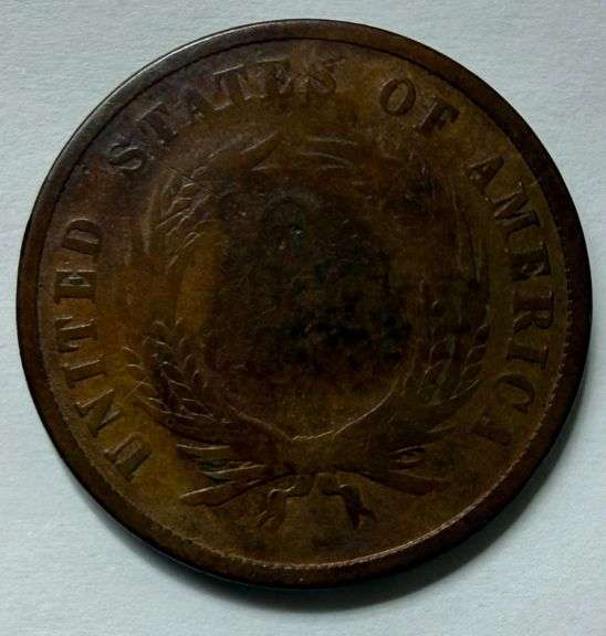 1867 Double Die Obverse 2 Cent Piece.