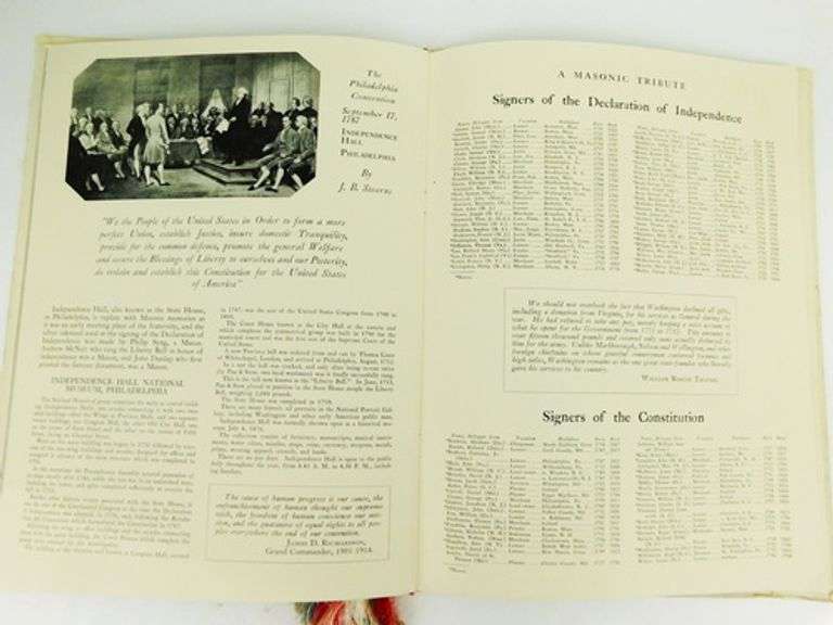 1937 Sesquicentennial of the Constitution Masonic Tribute Book