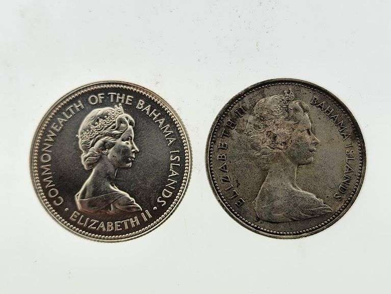 1966 & 1971 Silver Fifty Cents, Bahama Islands