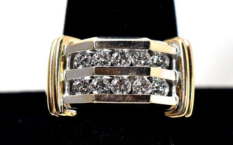 Sparkling 14K White and Yellow Gold Approx. 1.00CTW Diamond Ring