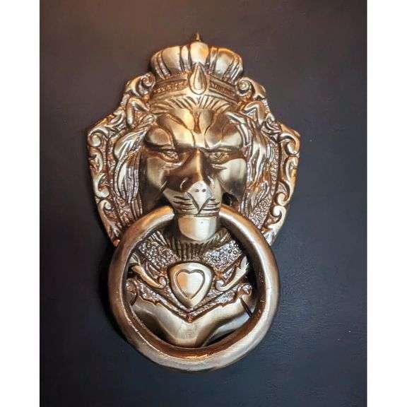 Victorian Brass Lion Head Door Knocker