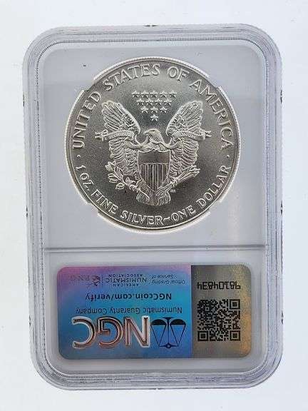 1986 American Silver Eagle, NGC MS69 "Red Book Label"
