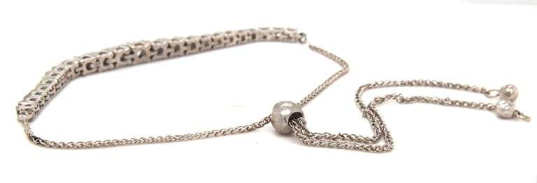14kt White gold lab grown diamond graduated bracelet