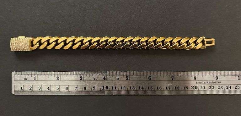 Sharp Gold Plate Cuban Curb Link Bracelet
