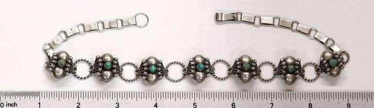 Mexican Sterling Necklace with Turquoise