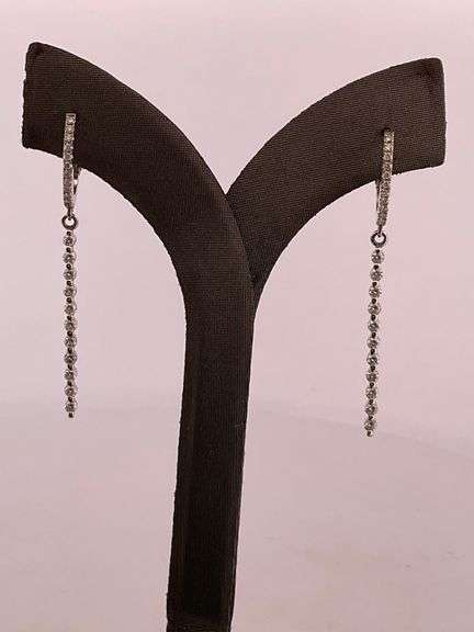 CERTIFIED 14K WHITE GOLD DIAMOND EARRINGS