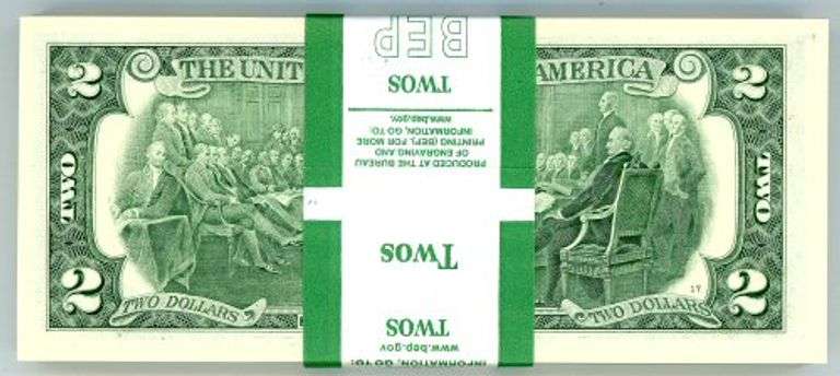 Scarcer 2017-A Series Minneapolis District pack of 100 Gem CU $2 bills in sequence (I)