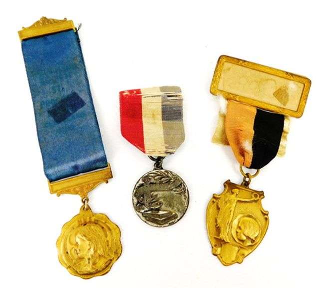 3 Antique Award Medals