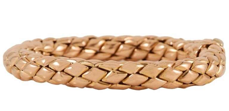 Chimento Braided Stretch Clasp Bracelet in 18K