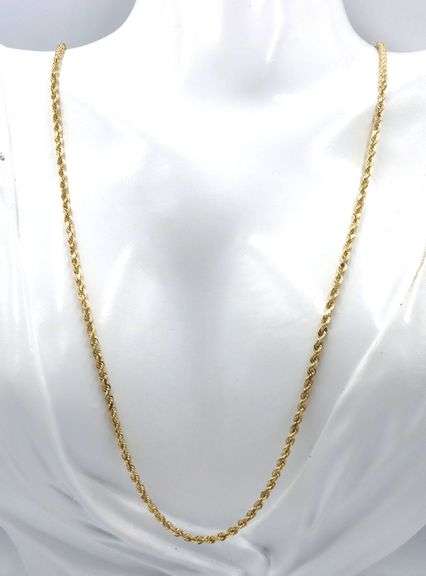 14kt Yellow gold Rope chain necklace
