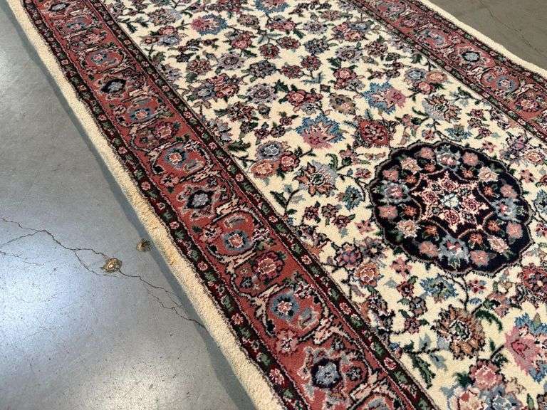 Fine Silk&Wool Tabriz Runner 2.6x12'
