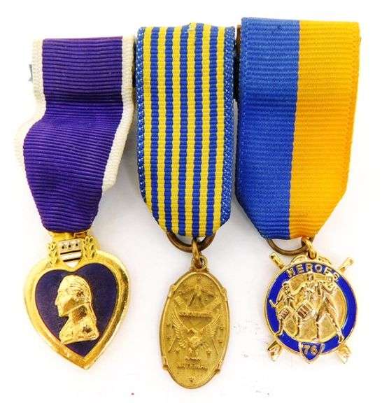 Collection of 6 Miniature Military Medals on Ribbons
