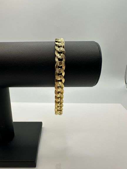 Strong 24.8 Gram 14 Kt Gold Plate Cuban Link Bracelet