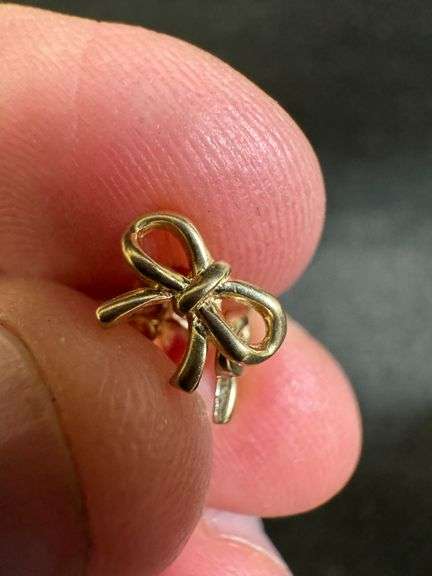 10K Yellow Gold Bow Earrings