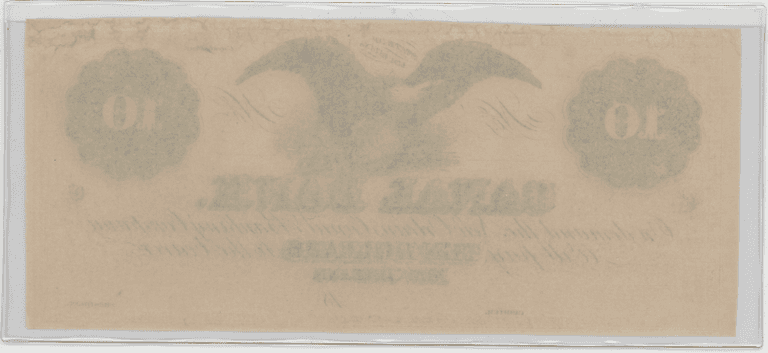 $10 State of Louisiana Obsolete Banknote – Large Eagle Vignette – Civil War Era Currency