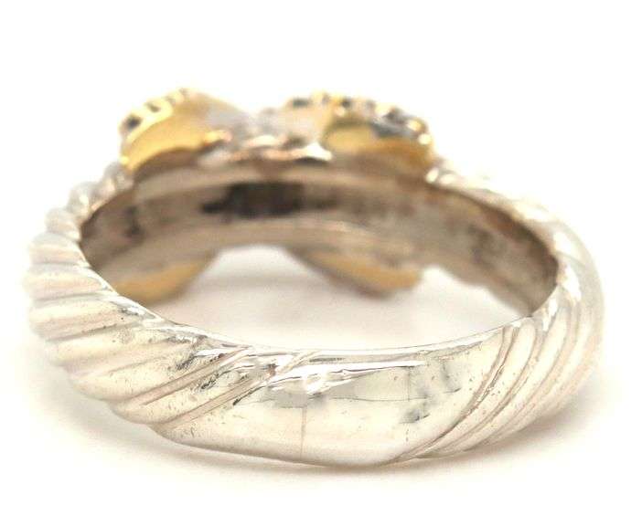 David Yurman 2-tone diamond X ring