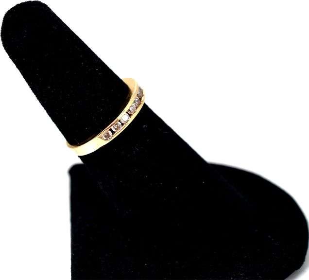 Wonderful 14K Yellow Gold Diamond Band Ring