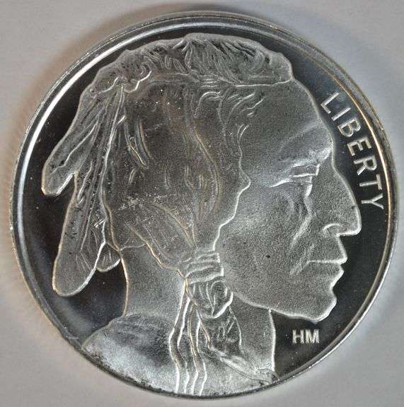 Indian Head Buffalo Design Classic Bullion 1 oz .999 Fine Silver Round