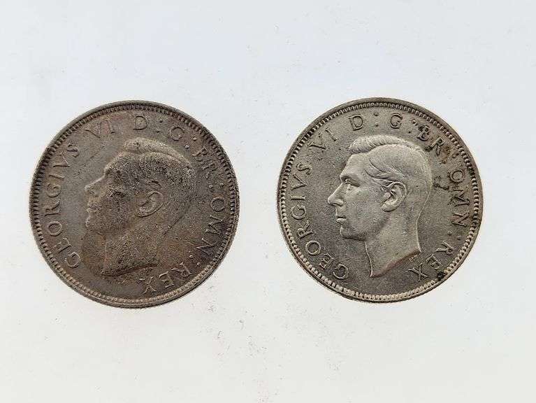 1942 & 1944 Great Britain 2 Shillings, Silver