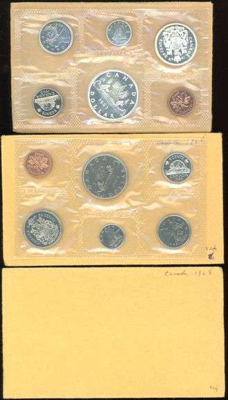 3 Canadian Proof Sets: 1963 Silver & 2 1968