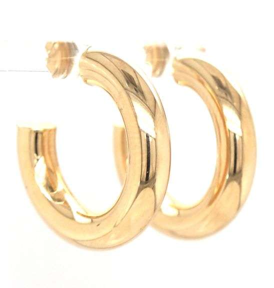 14kt Yellow gold 5mm Tube hoop earrings