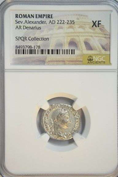 Super nice Severus Alexander Roman silver Denarius, 222-235 AD. NGC XF