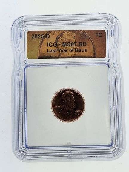 2025-D Lincoln Cent, ICG MS67RD "Last Year Of Issue"