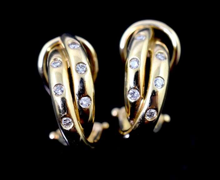 Sweet 14K Diamond Omega-Back Earrings