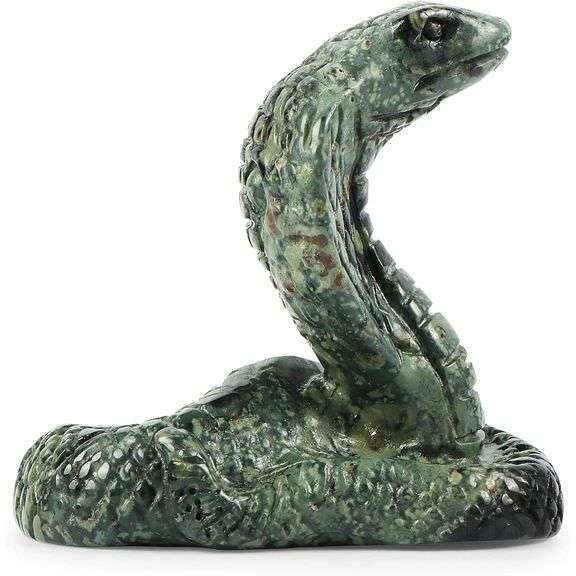 Hand Carved Natural Jasper Crystal Snake