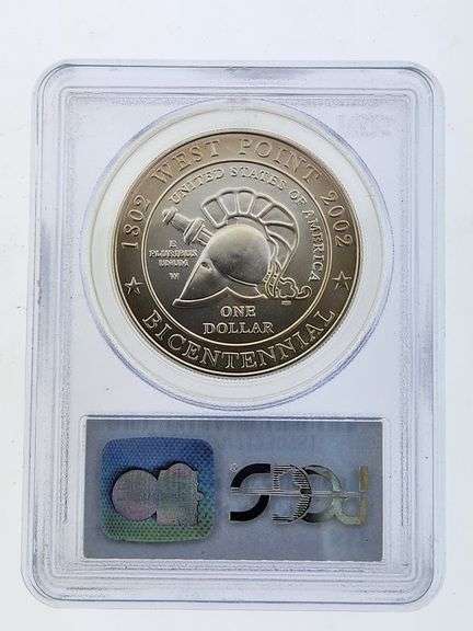 2002-W West Point Bicentennial Silver Dollar, PCGS MS69