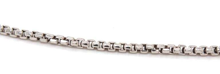 14kt White gold box link bracelet