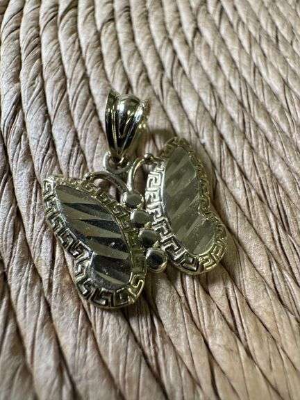 10k Yellow Gold Butterfly Pendant