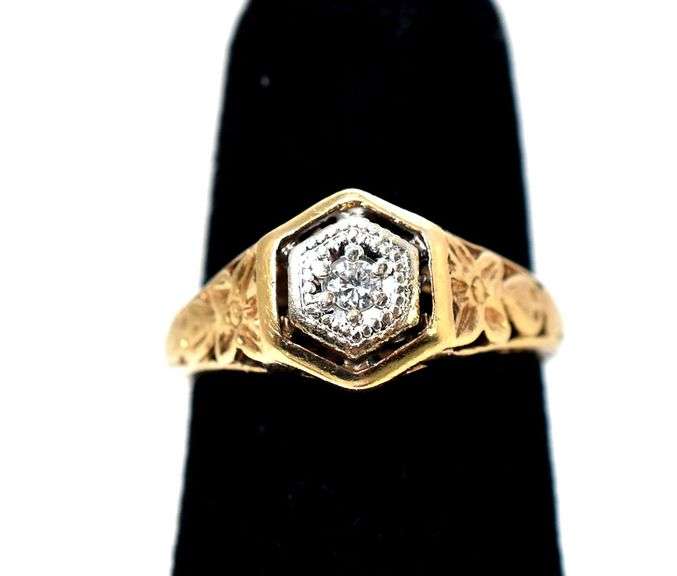 Vintage 10k Yellow Gold Diamond Ring