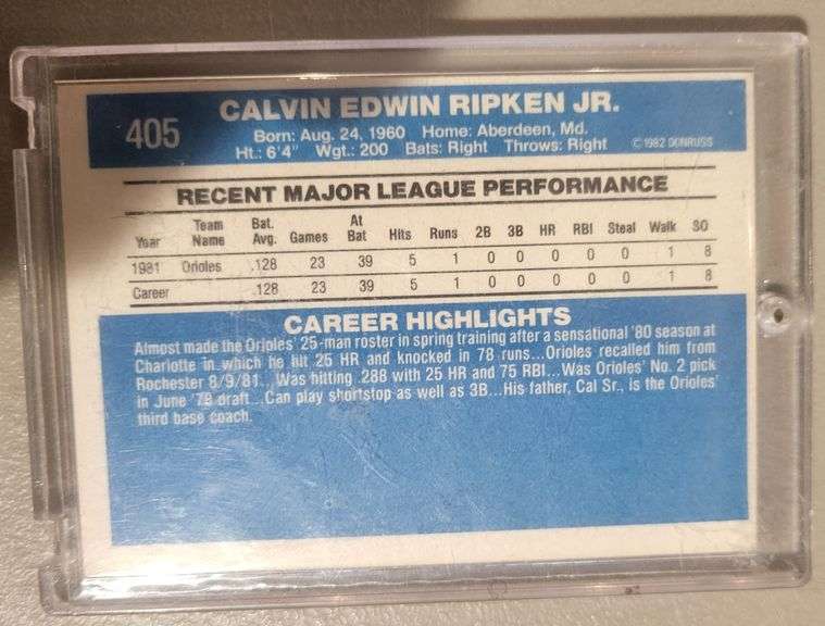 Great condition Cal Ripken, JR Baseball card