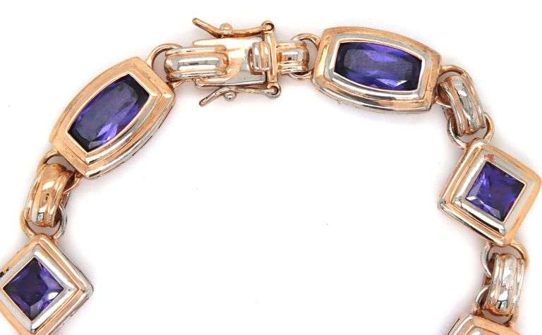 925 Sterling silver Synthetic Amethyst bracelet